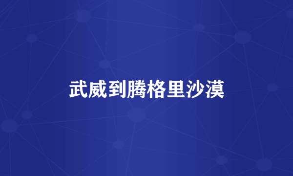 武威到腾格里沙漠