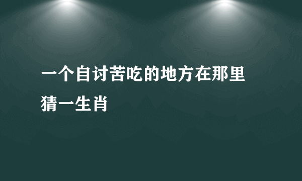 一个自讨苦吃的地方在那里 猜一生肖