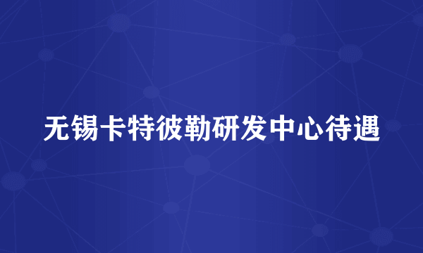 无锡卡特彼勒研发中心待遇