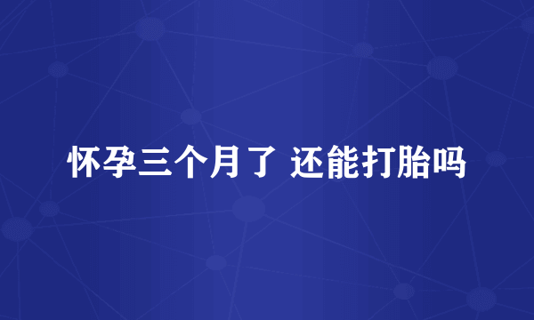 怀孕三个月了 还能打胎吗
