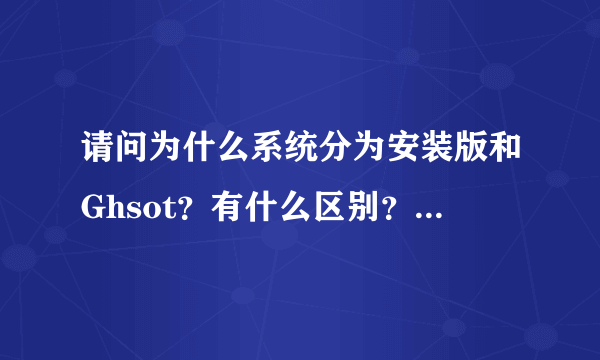 请问为什么系统分为安装版和Ghsot？有什么区别？安装版的是官方原版的吗？