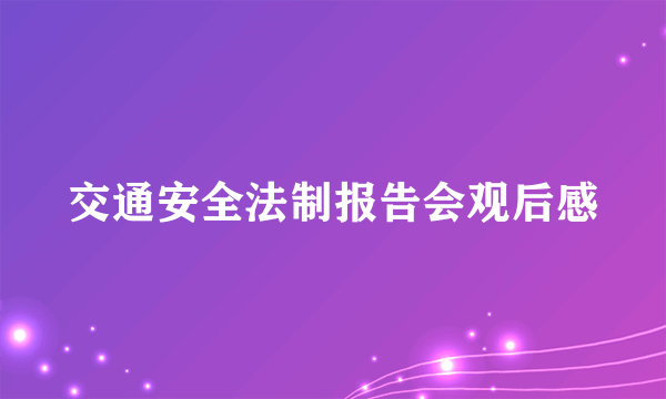 交通安全法制报告会观后感
