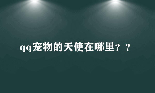 qq宠物的天使在哪里？？