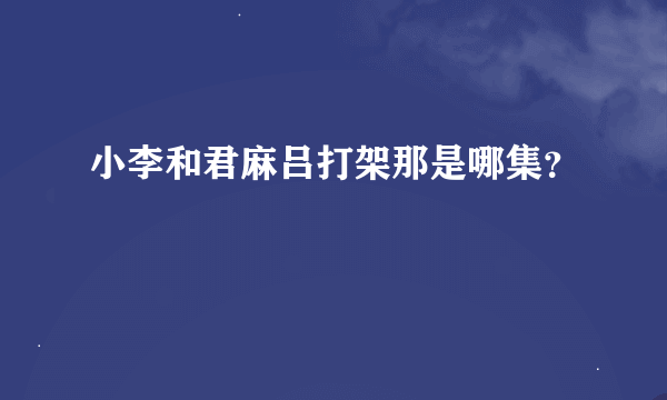 小李和君麻吕打架那是哪集？