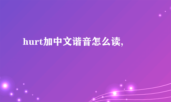 hurt加中文谐音怎么读,