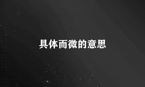 具体而微的意思