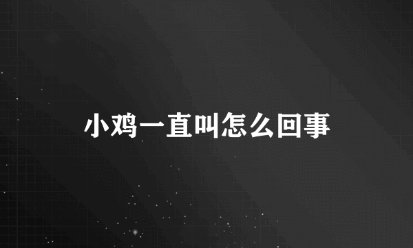 小鸡一直叫怎么回事