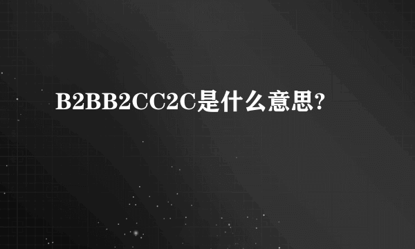 B2BB2CC2C是什么意思?