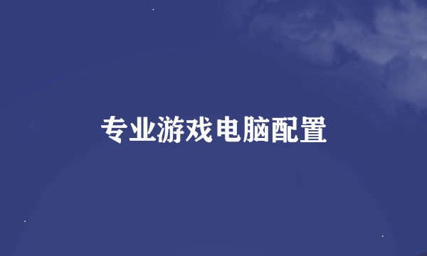 专业游戏电脑配置