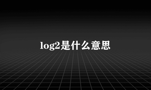 log2是什么意思