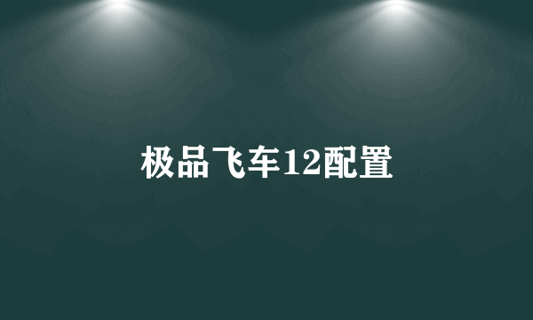 极品飞车12配置