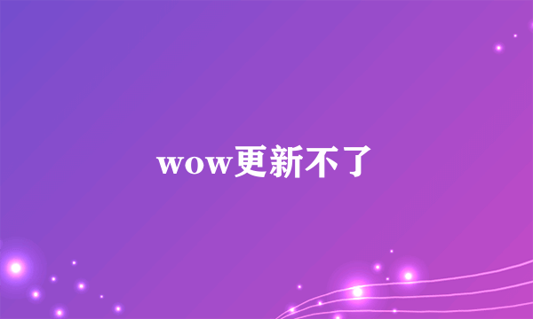 wow更新不了