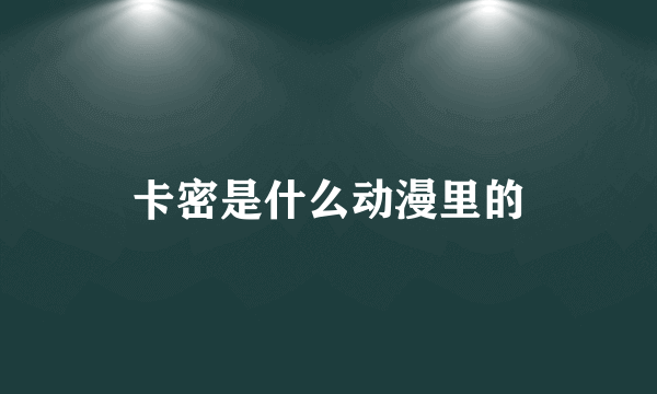 卡密是什么动漫里的