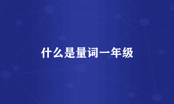 什么是量词一年级