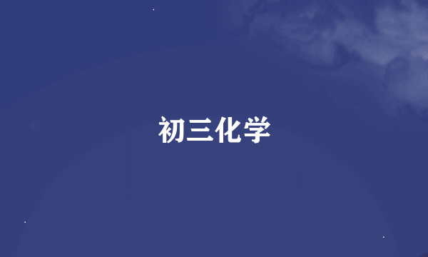 初三化学