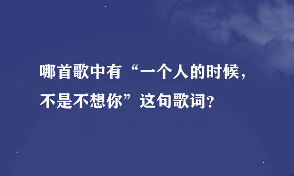 哪首歌中有“一个人的时候，不是不想你”这句歌词？