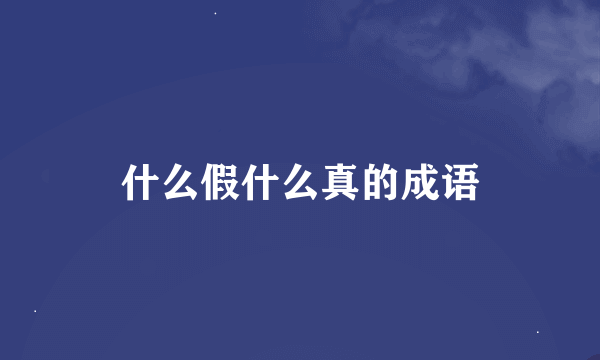 什么假什么真的成语
