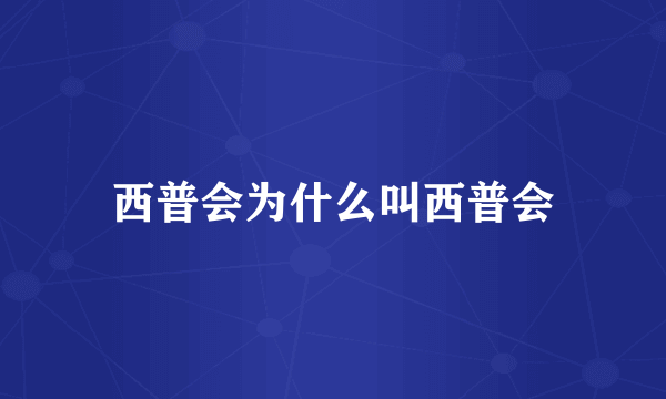 西普会为什么叫西普会