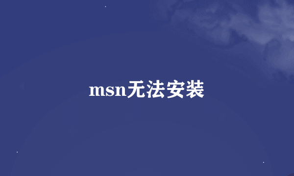 msn无法安装