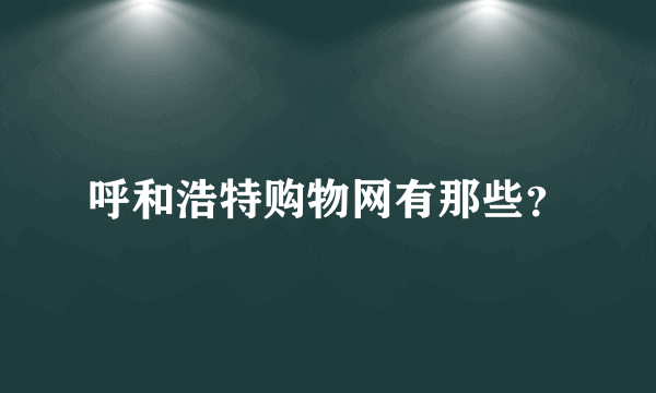 呼和浩特购物网有那些？