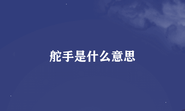 舵手是什么意思