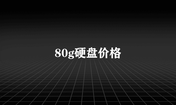80g硬盘价格