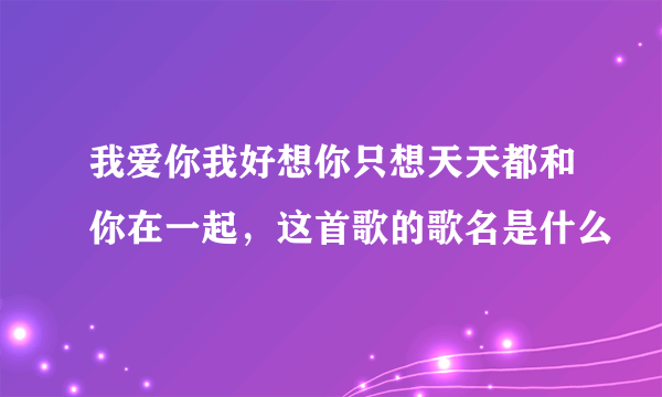 我爱你我好想你只想天天都和你在一起，这首歌的歌名是什么
