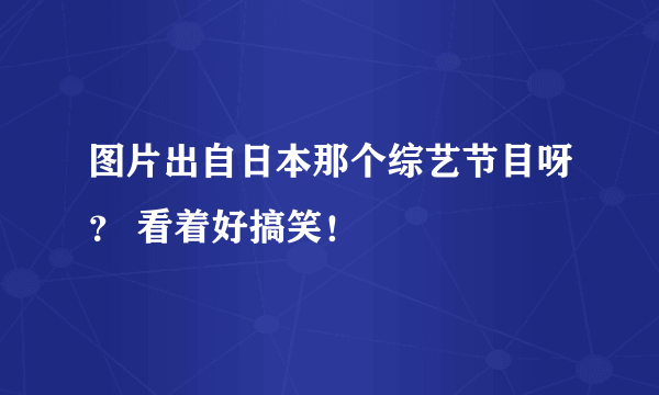 图片出自日本那个综艺节目呀？ 看着好搞笑！
