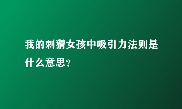我的刺猬女孩中吸引力法则是什么意思？