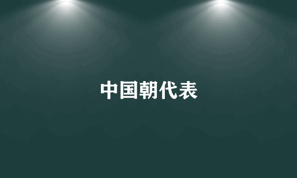 中国朝代表