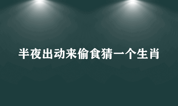 半夜出动来偷食猜一个生肖