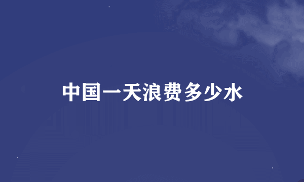 中国一天浪费多少水