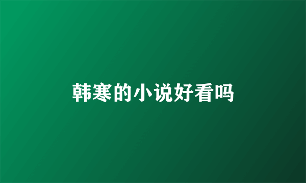 韩寒的小说好看吗