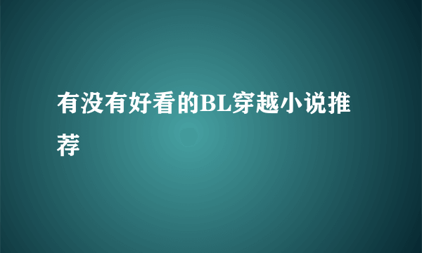 有没有好看的BL穿越小说推荐