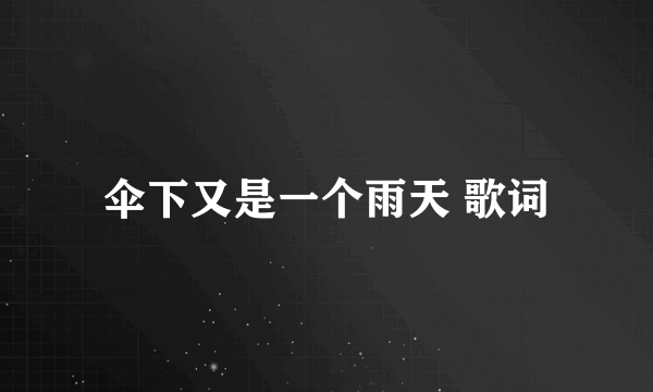伞下又是一个雨天 歌词