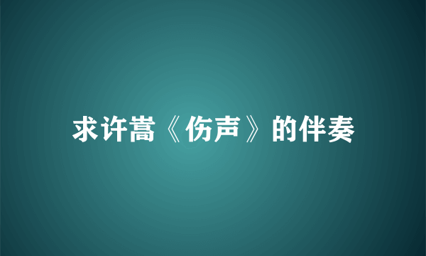 求许嵩《伤声》的伴奏