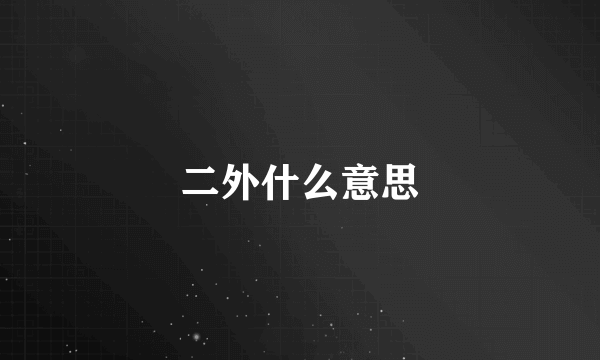 二外什么意思