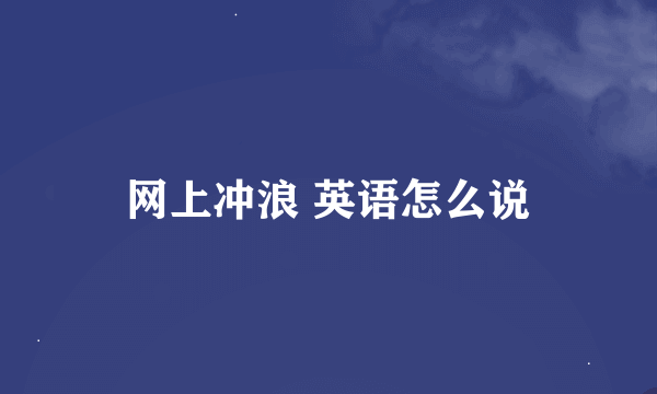 网上冲浪 英语怎么说