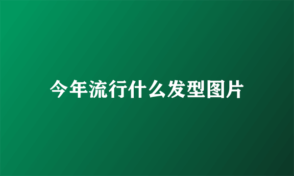 今年流行什么发型图片