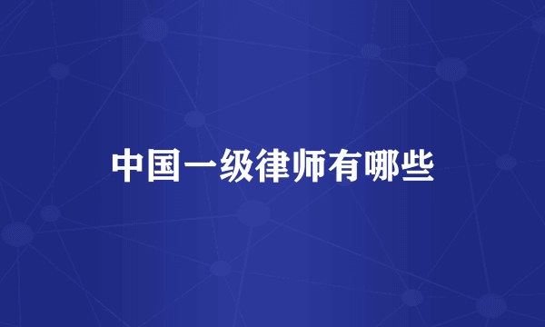 中国一级律师有哪些
