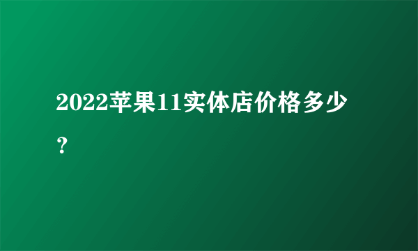 2022苹果11实体店价格多少？