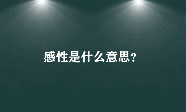 感性是什么意思？