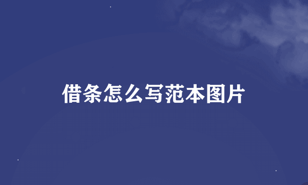 借条怎么写范本图片
