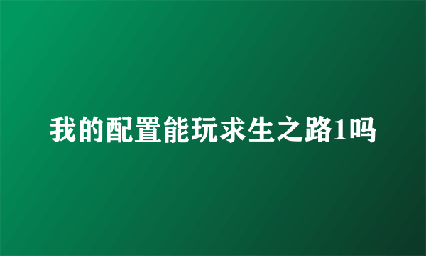 我的配置能玩求生之路1吗