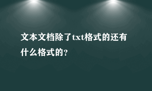 文本文档除了txt格式的还有什么格式的？