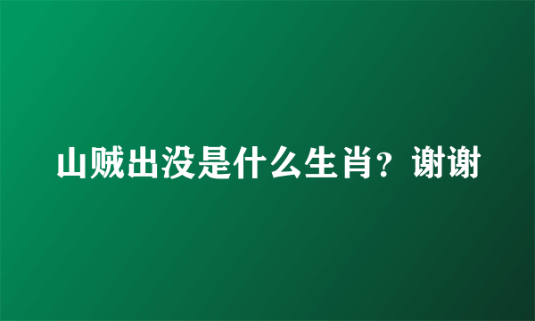 山贼出没是什么生肖？谢谢
