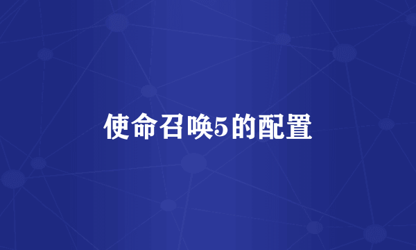 使命召唤5的配置