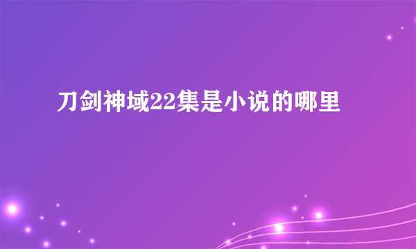 刀剑神域22集是小说的哪里