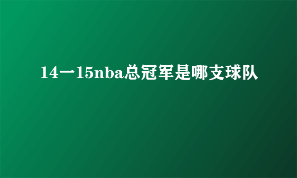 14一15nba总冠军是哪支球队