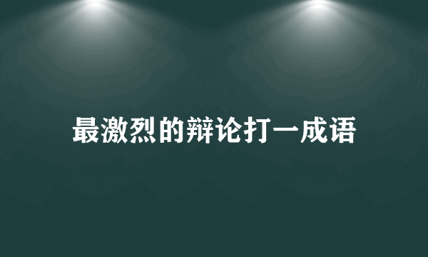 最激烈的辩论打一成语